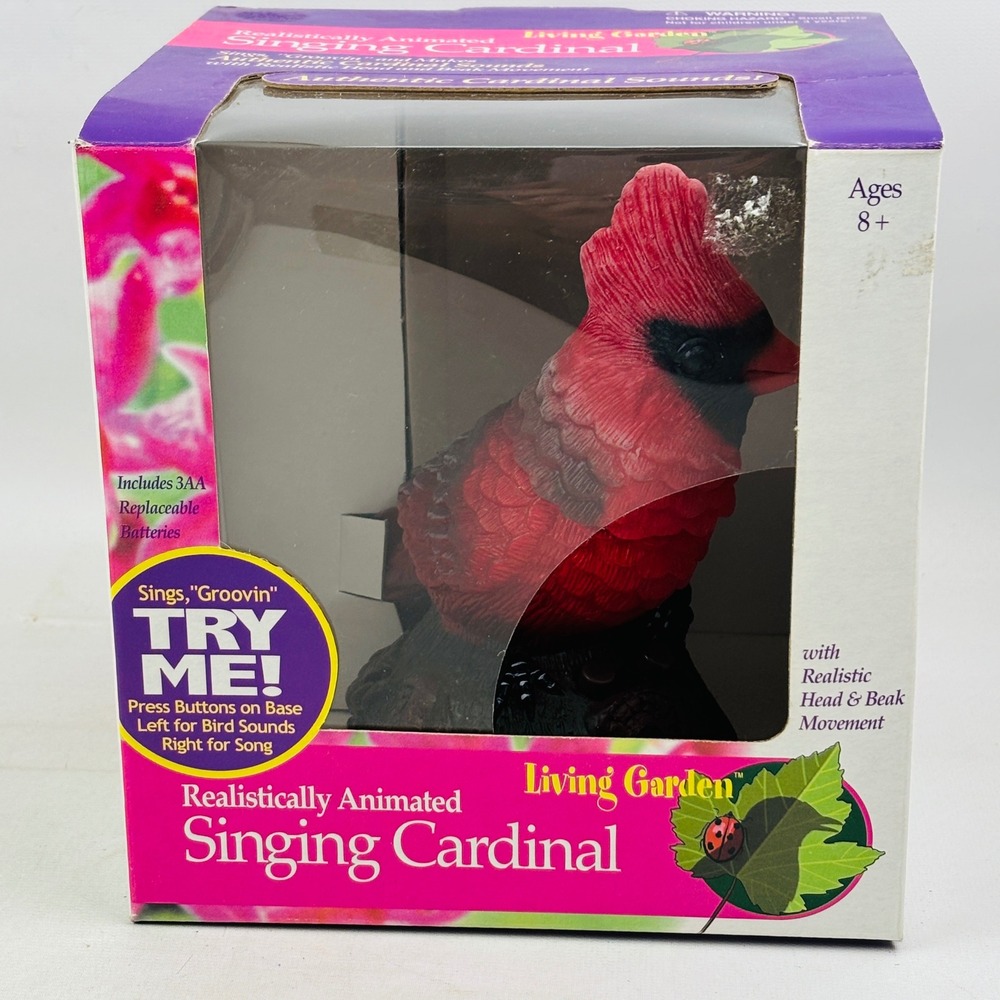 Gemmy Living Garden Singing Cardinal Realistically Animated Sings‎ Groovin 2000